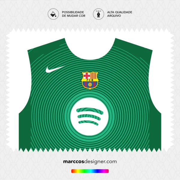 Arte Vetor Camisa Barcelona Goleiro 2025.2026