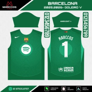 Arte Vetor Camisa Barcelona Goleiro 2025.2026