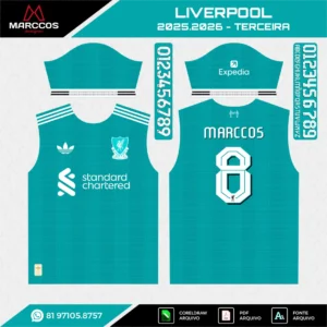 Arte Vetor Terceira Camisa Liverpool 2025.2026