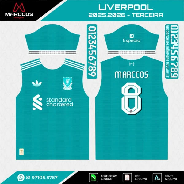 Arte Vetor Terceira Camisa Liverpool 2025.2026