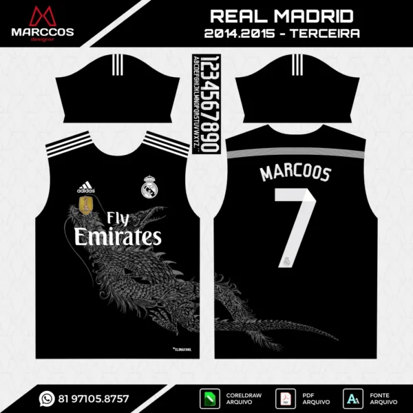 Arte Vetor Terceira Camisa Real Madrid 2014.2015