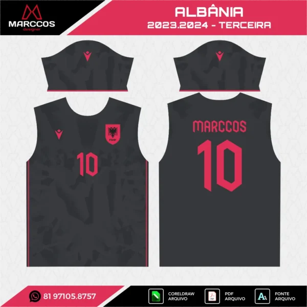 Arte Terceira Camisa Albânia Titular 2023.2024