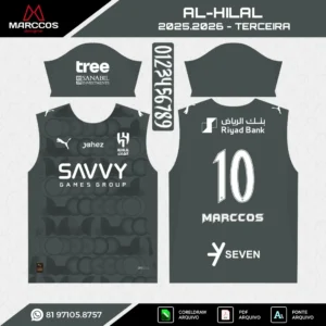 Arte Vetor Terceira Camisa Al-HIlal 2025.2026 Arte Vetor Terceira Camisa Al-HIlal 2025.2026