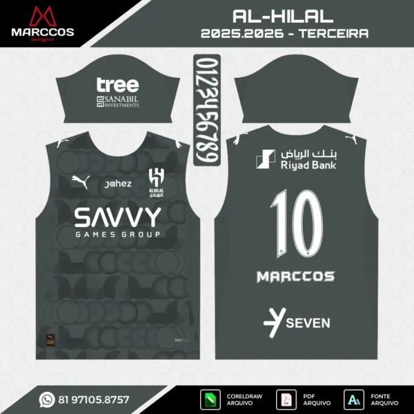 Arte Vetor Terceira Camisa Al-HIlal 2025.2026