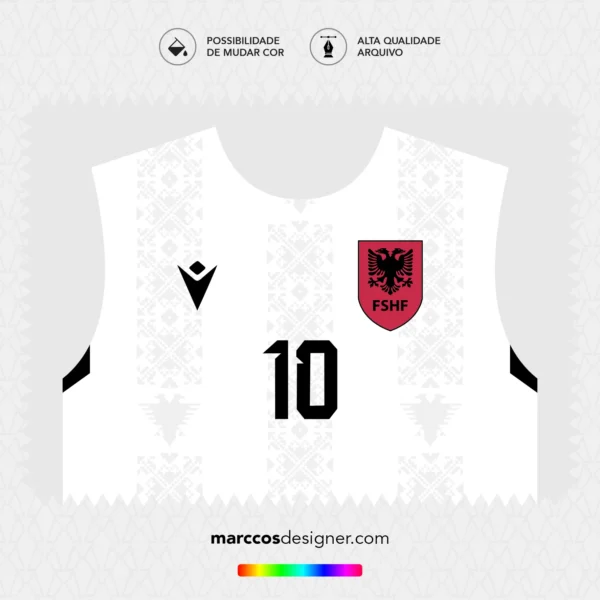 Arte Vetor Camisa Albânia Reserva 2024