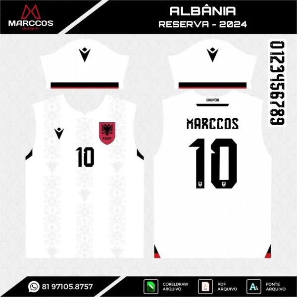 Arte Vetor Camisa Albânia Reserva 2024 Arte Vetor Camisa Albânia Reserva 2024