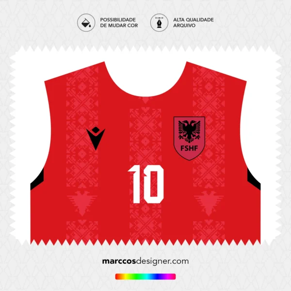 Arte Vetor Camisa Albânia Titular 2024