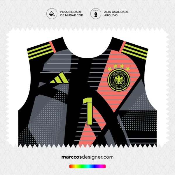 Arte Vetor Camisa Alemanha Goleiro 2024.2025