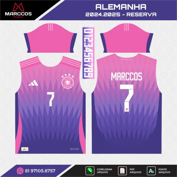 Arte Vetor Camisa Alemanha Reserva 2024.2025 Arte Vetor Camisa Alemanha Reserva 2024.2025