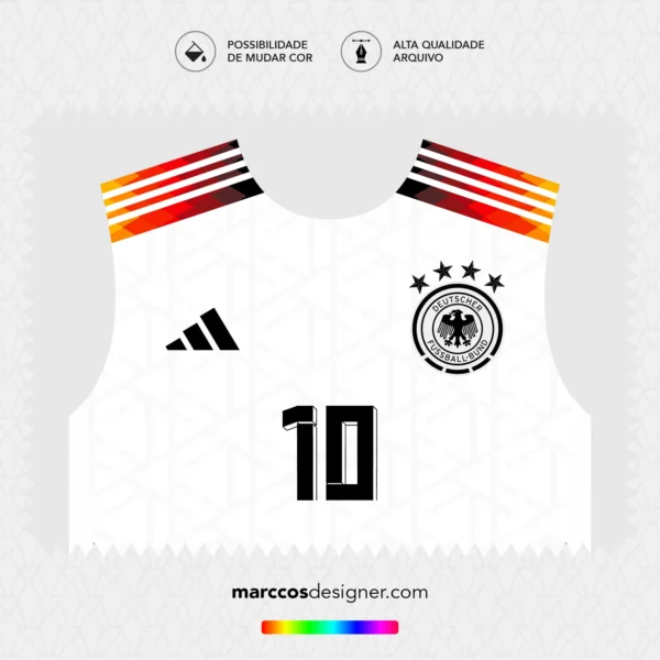 Arte Vetor Camisa Alemanha Titular 2024.2025
