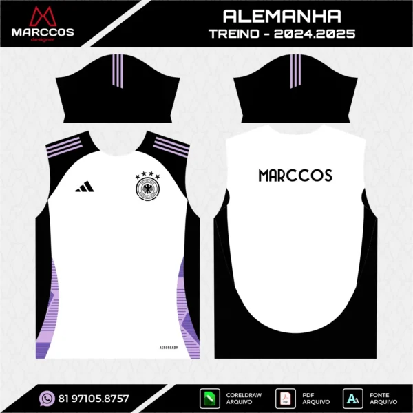 Arte Vetor Camisa Alemanha Treino 2024.2025 Arte Vetor Camisa Alemanha Treino 2024.2025