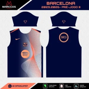 Arte Vetor Camisa Barcelona Pré-Jogo 2025.2026