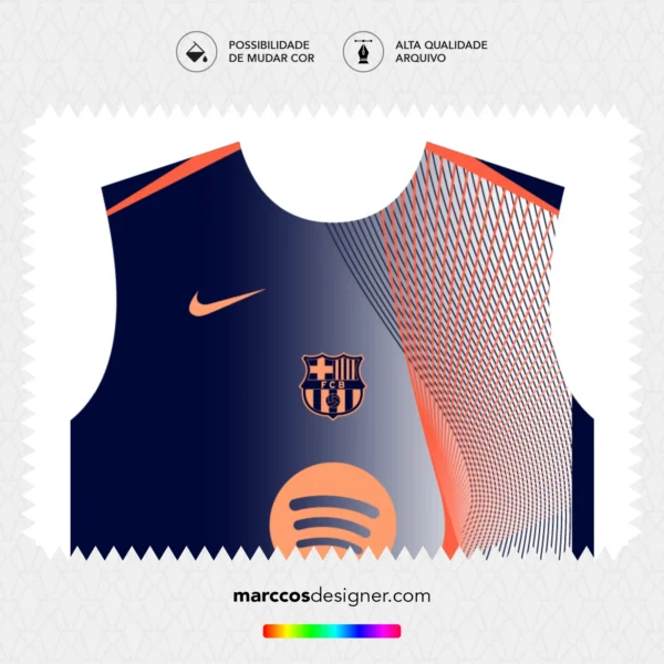 Arte Vetor Camisa Barcelona Pré-Jogo 2025.2026