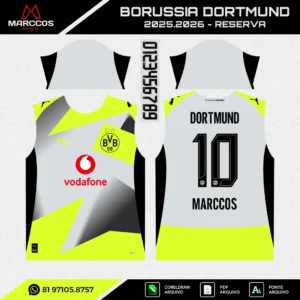 Arte Vetor Camisa Borussia Dortmund Reserva 2025.2026 Arte Vetor Camisa Borussia Dortmund Reserva 2025.2026