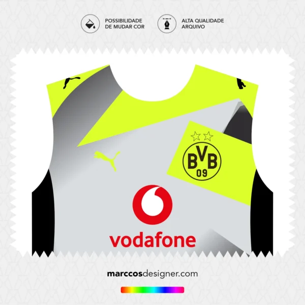 Arte Vetor Camisa Borussia Dortmund Reserva 2025.2026