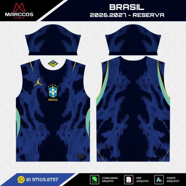 Arte Vetor Camisa Brasil Reserva 2026.2027 Arte Vetor Camisa Brasil Reserva 2026.2027