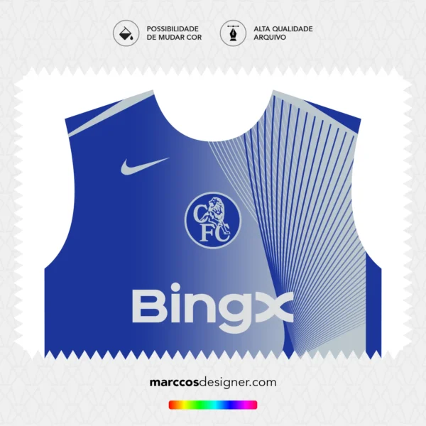 Arte Vetor Camisa Chelsea Pré-Jogo 2025.2026