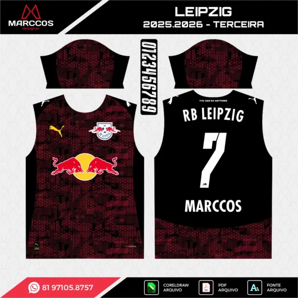 Arte Vetor Terceira Camisa RB Leipzig 2025.2026