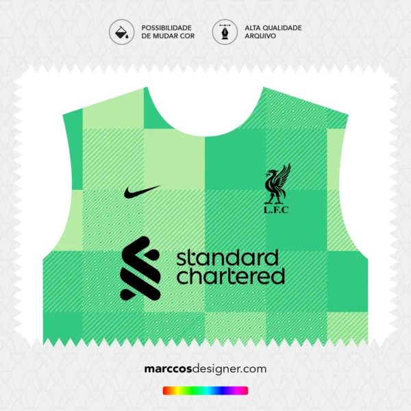 Arte Vetor Camisa Liverpool Goleiro 2021.2022
