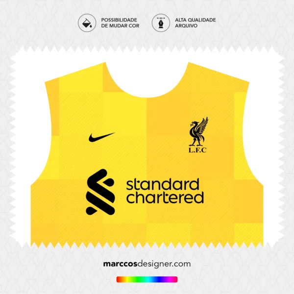 Arte Vetor Camisa Liverpool Goleiro 2021.2022
