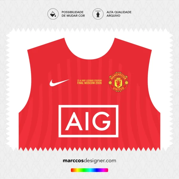 Arte Vetor Camisa Manchester United Titular 2008.2009
