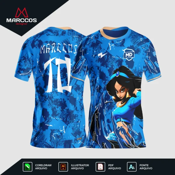 Arte Camisa Interclasse Princesa Jasmine