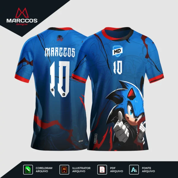 Arte Camisa Interclasse Sonic