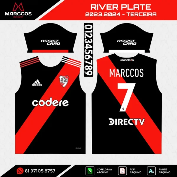 Arte Vetor Terceira Camisa River Plate 2023.2024