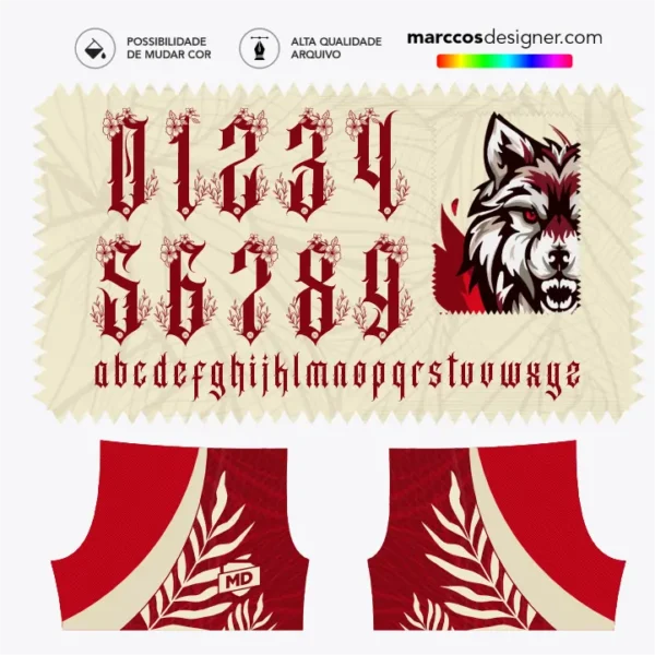 Arte Camisa Interclasse Lobo Blood - 0373