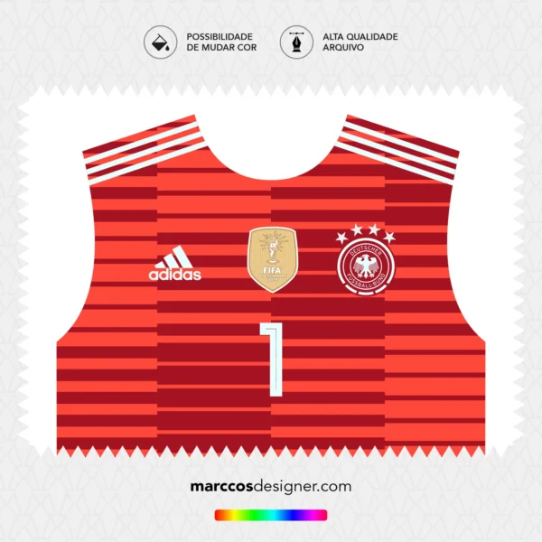 Arte Vetor Camisa Alemanha Goleiro 2018.2019