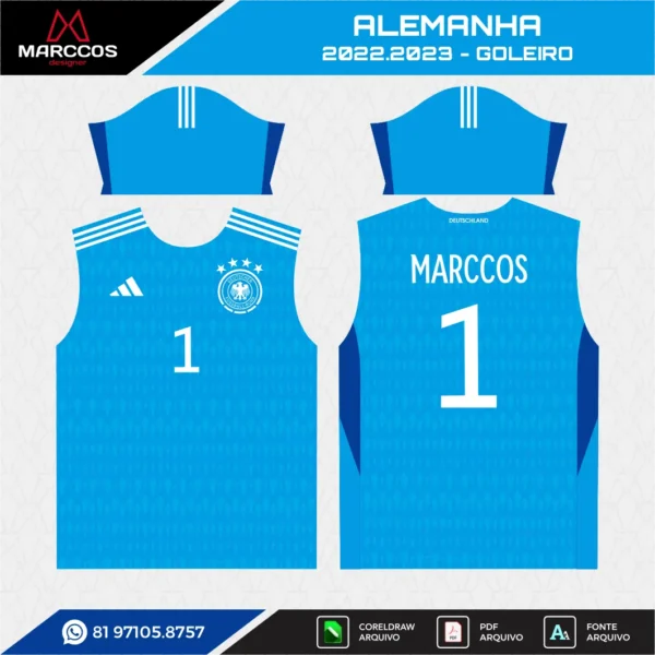 Arte Vetor Camisa Alemanha Goleiro 2022 Arte Vetor Camisa Alemanha Goleiro 2022