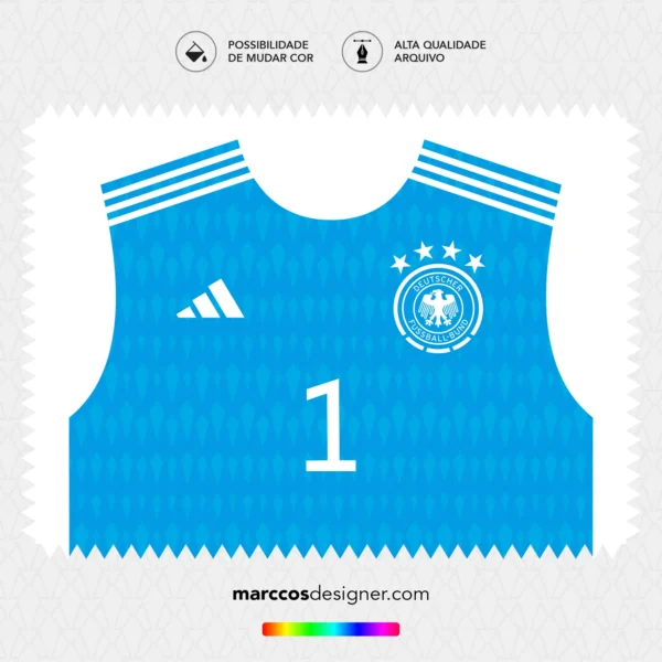 Arte Vetor Camisa Alemanha Goleiro 2022