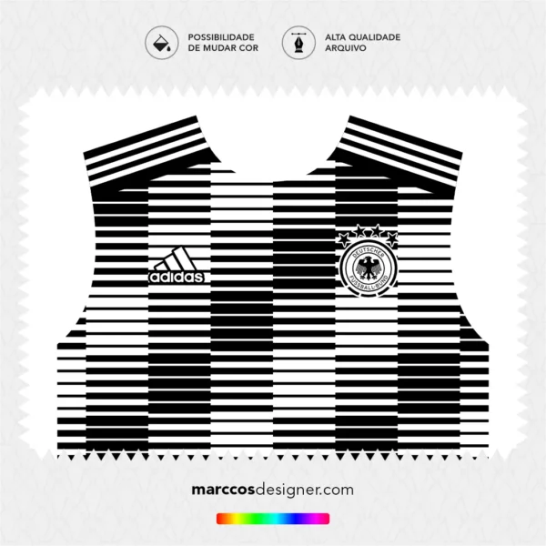 Arte Vetor Camisa Alemanha Pré-Jogo 2018.2019