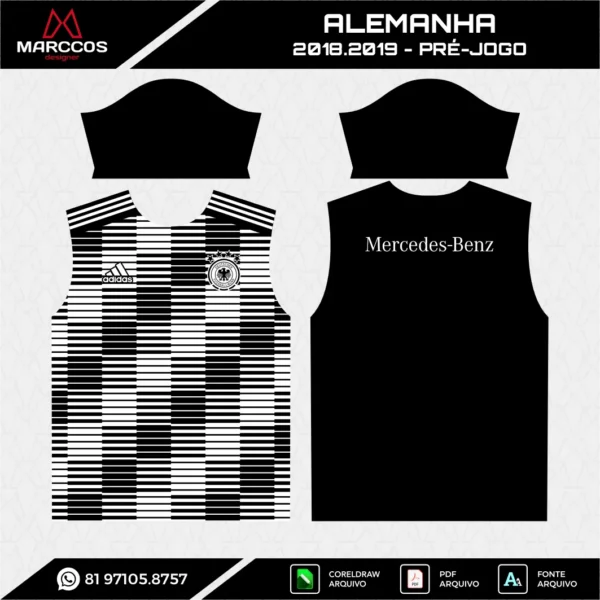 Arte Vetor Camisa Alemanha Pré-Jogo 2018.2019 Arte Vetor Camisa Alemanha Pré-Jogo 2018.2019