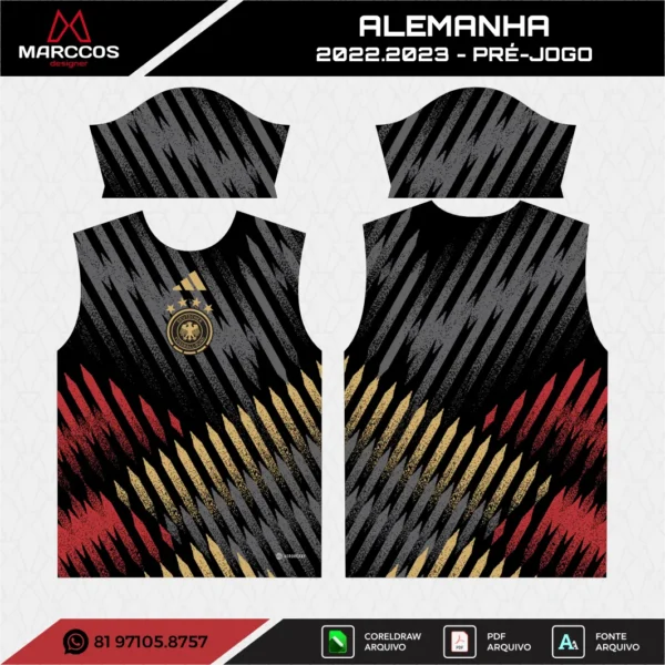 Arte Vetor Camisa Alemanha Pré-Jogo 2022 Arte Vetor Camisa Alemanha Pré-Jogo 2022