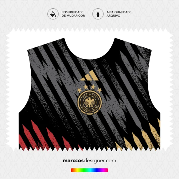 Arte Vetor Camisa Alemanha Pré-Jogo 2022