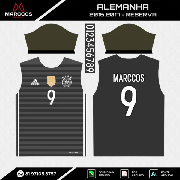 Arte Vetor Camisa Alemanha Reserva 2016.2017 Arte Vetor Camisa Alemanha Reserva 2016.2017