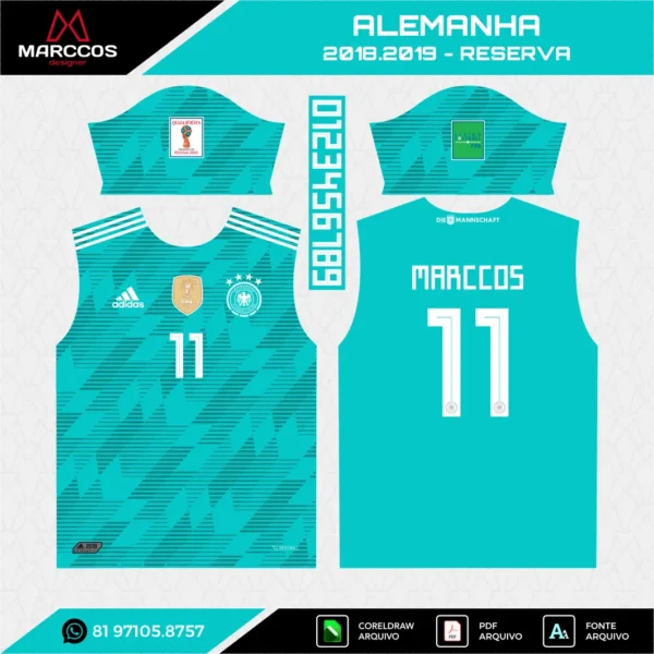 Arte Vetor Camisa Alemanha Reserva 2018.2019 Arte Vetor Camisa Alemanha Reserva 2018.2019