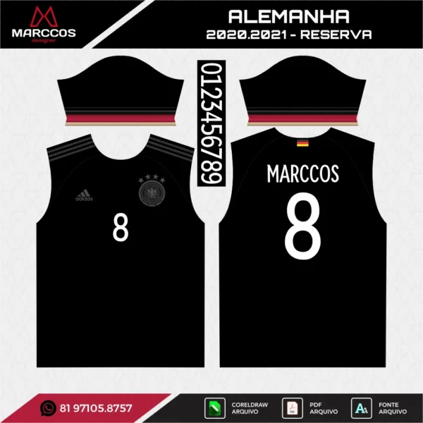 Arte Vetor Camisa Alemanha Reserva 2020.2021 Arte Vetor Camisa Alemanha Reserva 2020.2021