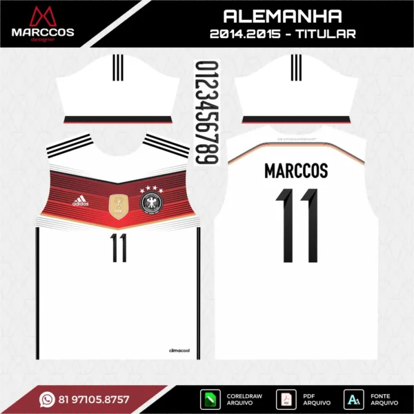 Arte Vetor Camisa Alemanha Titular 2014.2015 Arte Vetor Camisa Alemanha Titular 2014.2015
