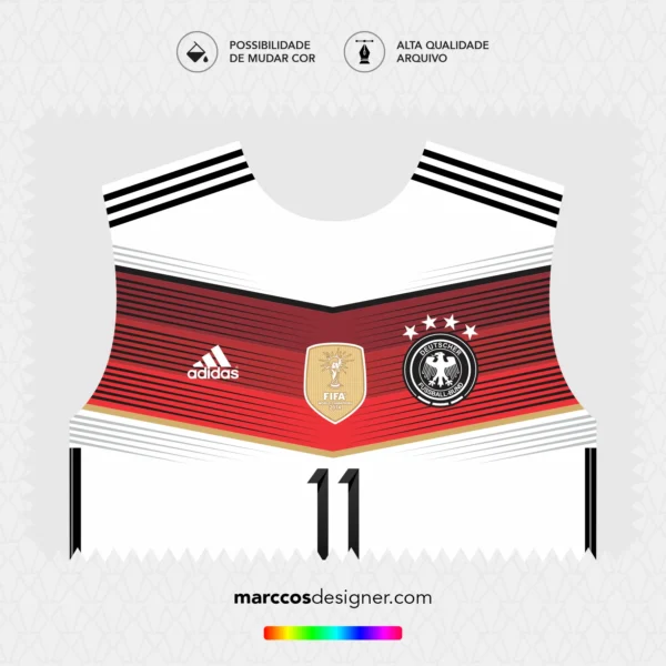 Arte Vetor Camisa Alemanha Titular 2014.2015