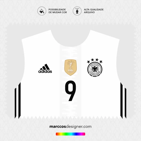 Arte Vetor Camisa Alemanha Titular 2016