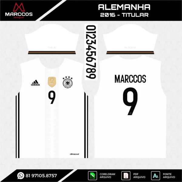 Arte Vetor Camisa Alemanha Titular 2016 Arte Vetor Camisa Alemanha Titular 2016