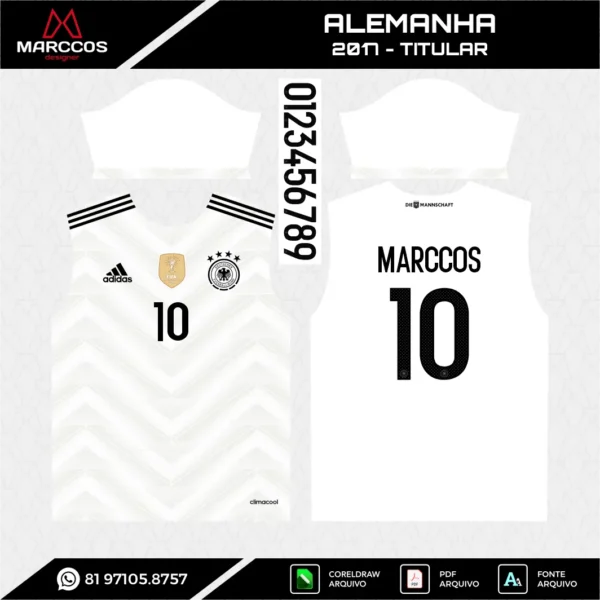 Arte Vetor Camisa Alemanha Titular 2017 Arte Vetor Camisa Alemanha Titular 2017