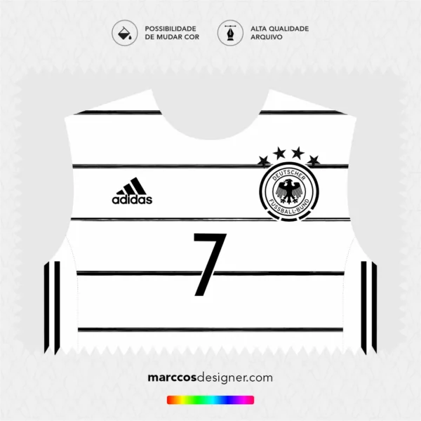 Arte Vetor Camisa Alemanha Titular 2020.2021