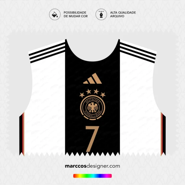 Arte Vetor Camisa Alemanha Titular 2022