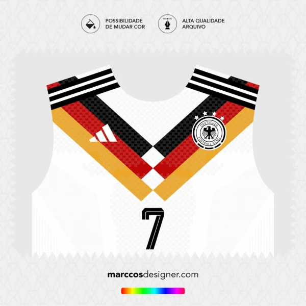 Arte Vetor Camisa Alemanha Titular 2026.2027
