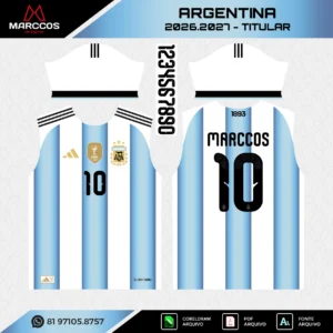 Arte Vetor Camisa Argentina Titular 2026.2027 Arte Vetor Camisa Argentina Titular 2026.2027