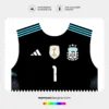 Arte Vetor Camisa Argentina Goleiro 2026.2027 Arte Vetor Camisa Argentina Goleiro 2026.2027