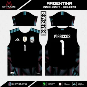 Arte Vetor Camisa Argentina Goleiro 2026.2027 Arte Vetor Camisa Argentina Goleiro 2026.2027